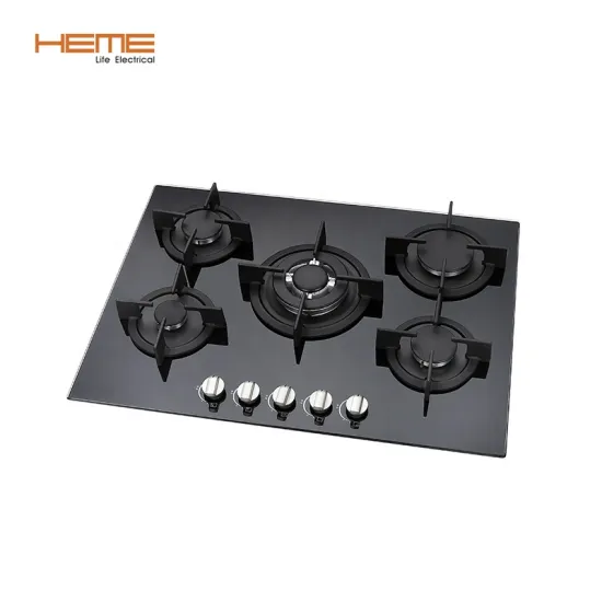 5 Burner Built-in Gas Hob with Glass Top for Kitchen
