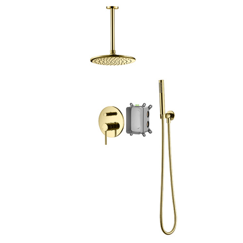 Brushed Nickel Ceiling Rainfall Shower System Brass