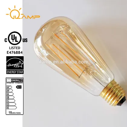 ilamptech Vintage Style LED Feit Electric Vintage Style Edison Filament Light Bulbs E26/E27 AC110V-240V 60-80LM