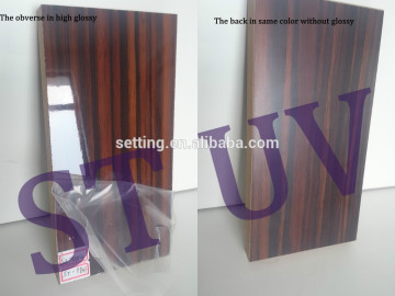 one side high glossy wood grain melamine mdf board