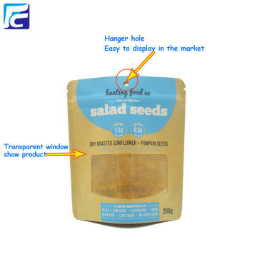 Resealable Zipper Kraft Paper Food Packaging Bags