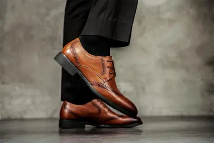 Oxfords Brown Black Leather Men Shoes