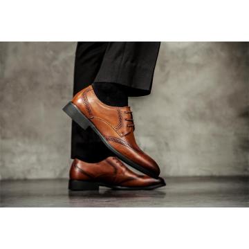 Oxfords Brown Black Leather Men Chaussures