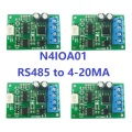 4x N4IOA01 12V 24V 4-20MA 0-20MA Signal Generator PWM to Current Analog Converter DAC Module RS485 Modbus RTU 03 06