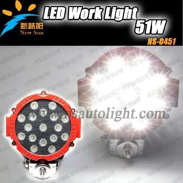 Super bright 51W LED Working Lights for Off road SUV, 4x4 led work