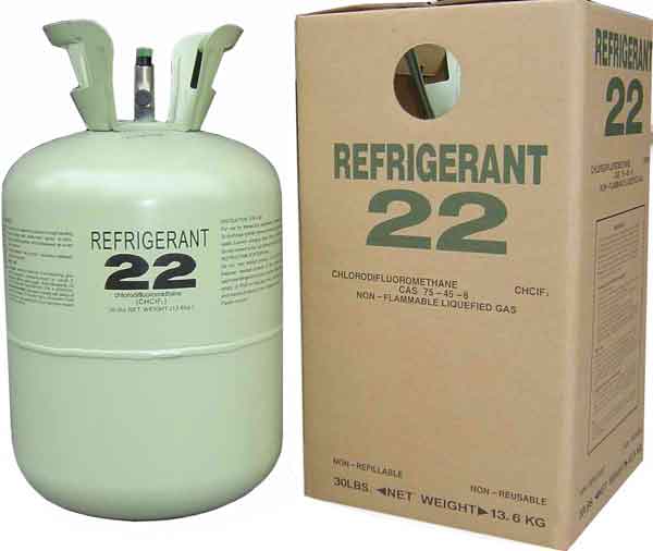 HCFC alta pureza 99,8% R22 Gas refrigerante freón para sistemas de refrigeración