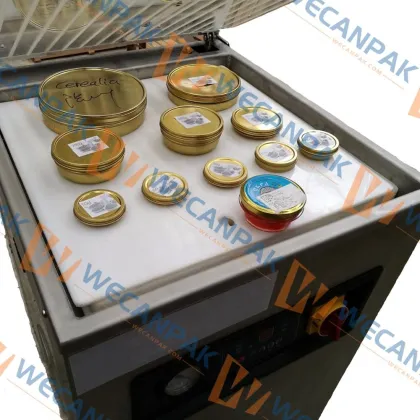 Caviar Tins Vacuum Packaging Machine - WECANPAK 2-4 Cycles/Min, 560*500*1020MM, CE Certified
