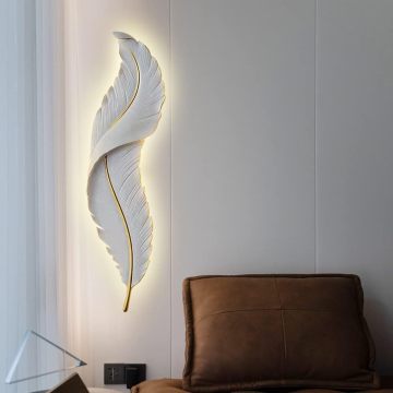 Nordic Modern Feather Bed Wall Lamp for Bedroom