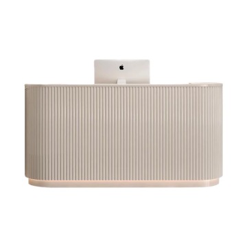 Gold Modern Luxury Black Beauty Salon Spa Wooden Reception Desk with Gold Stainless Steel Frame