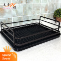 Rack de armazenamento de pratos de cozinha preto