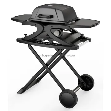 Esun BBQ Outdoor Kitchen Island with Foldable Grill Trolley
