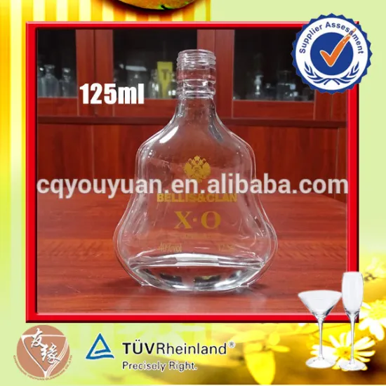 125ml volume empty fancy small bottle of brandy