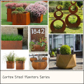 Weathering Steel Flowerpot Box Decorative Garden