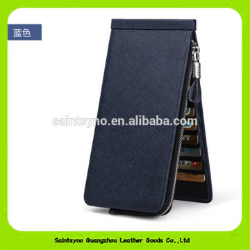 Genuine leather cross pattern business card holder wallet 15293