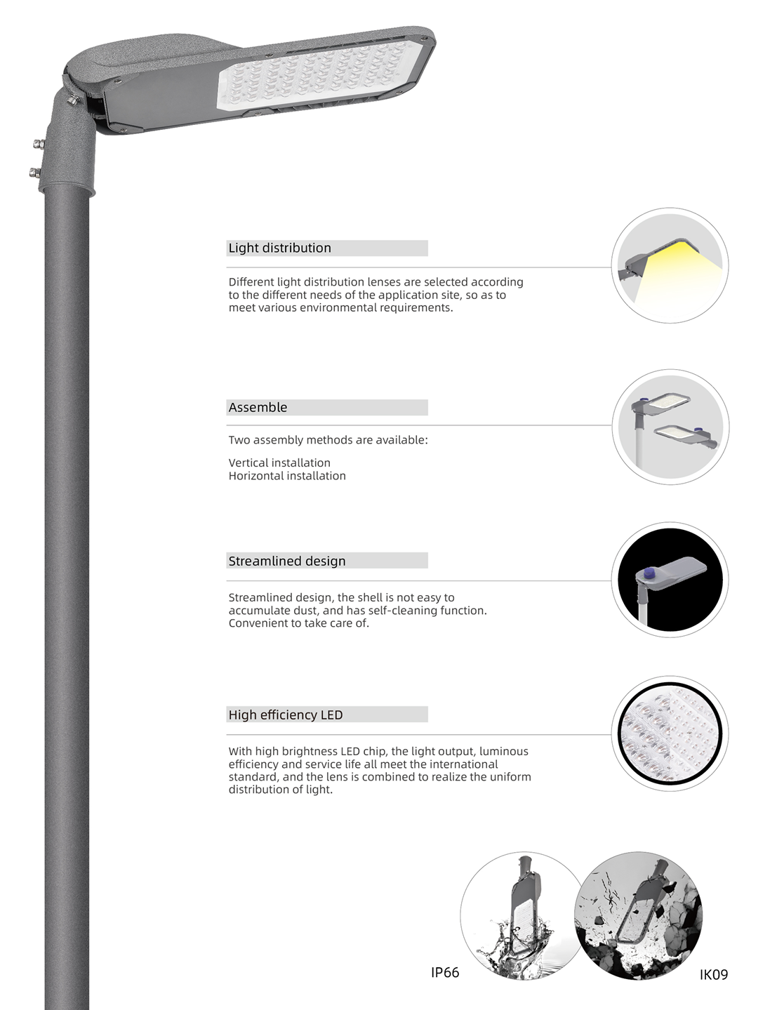 led lamp with pole