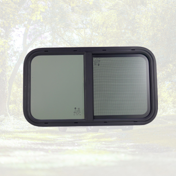 Wholesale Vertical Windshield RV Sliding Window with Flynet and Drain Holes - Tempered Glass