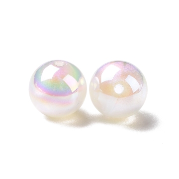 Pandahall 10mm AB Color Plated Round White ABS Plastic Beads: Craft and Jewelry Supply