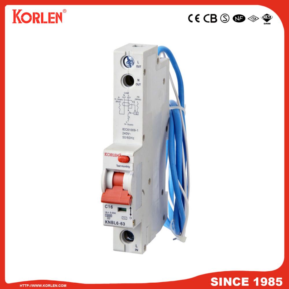 EARTH LEAKAGE CIRCUIT BREAKER KNBL6-63 63A 10mA CE