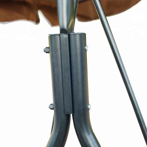 Modern Shoe Rack Outdoor 2-Seat Striped Patio Swing with Canopy Manufactory