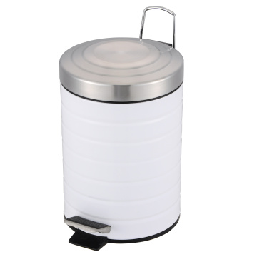 Stainless Steel Round Step Waste Basket for Bathroom