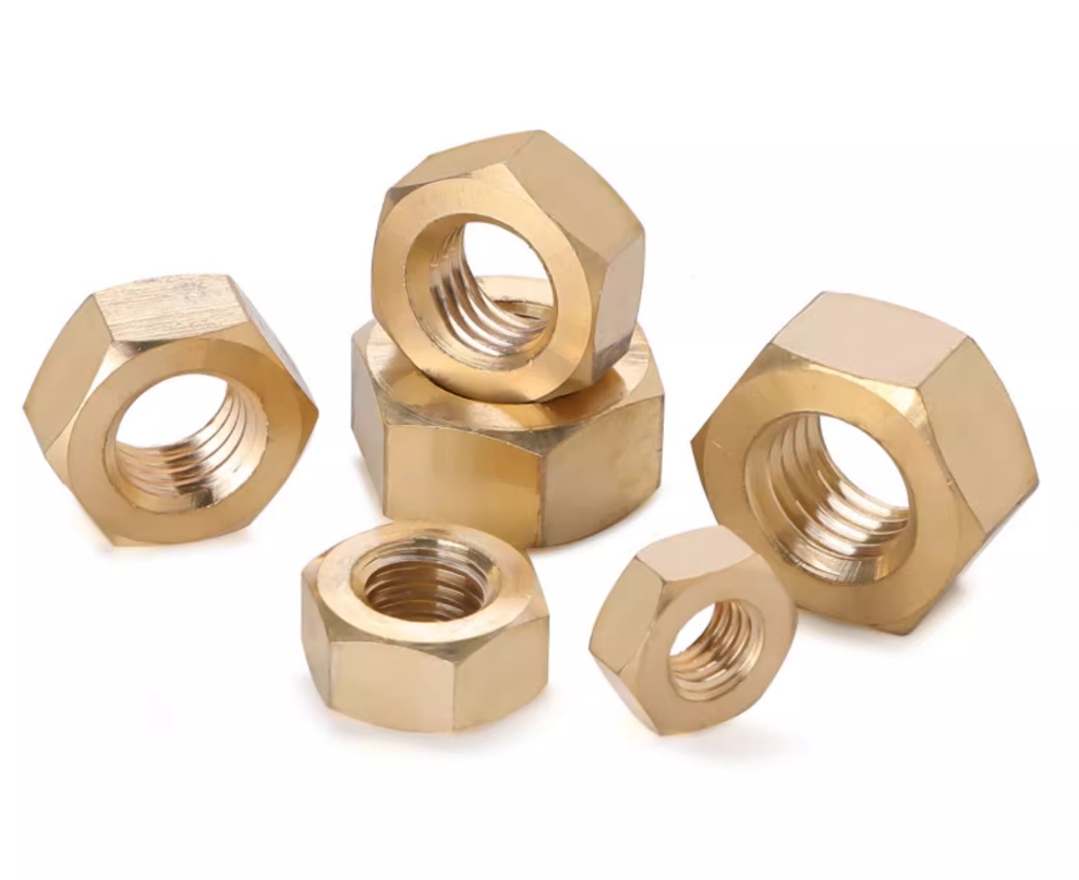 Polished Brass Hexagonal Nuts Passivated Copper Nuts