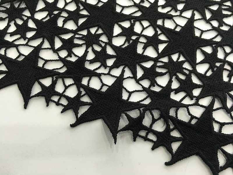 Mat Poly Yarn Guipure Embroidery Fabric