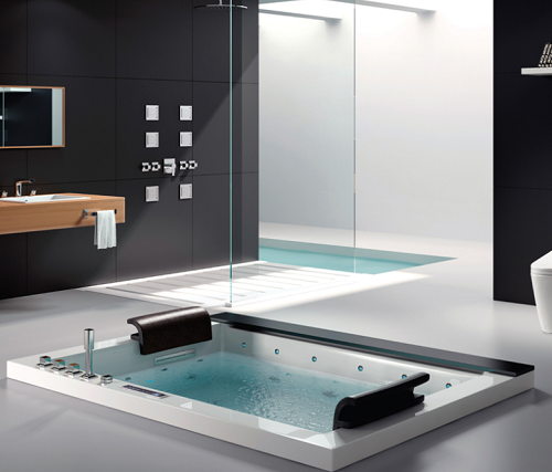 Drop de luxe dans les baignoires en acrylique à deux personnes goutte intérieure dans une baignoire de massage