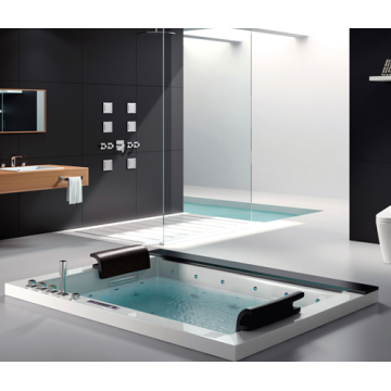 Drop de luxe dans les baignoires en acrylique à deux personnes goutte intérieure dans une baignoire de massage