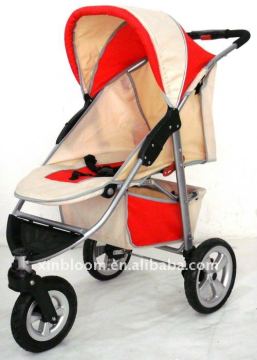 baby infant kids three-wheeled cart buggy with big basket 3 point safety belt