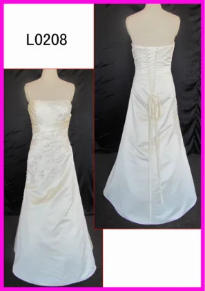 duchess silk satin bridal dress with lace and sequin bridal gown