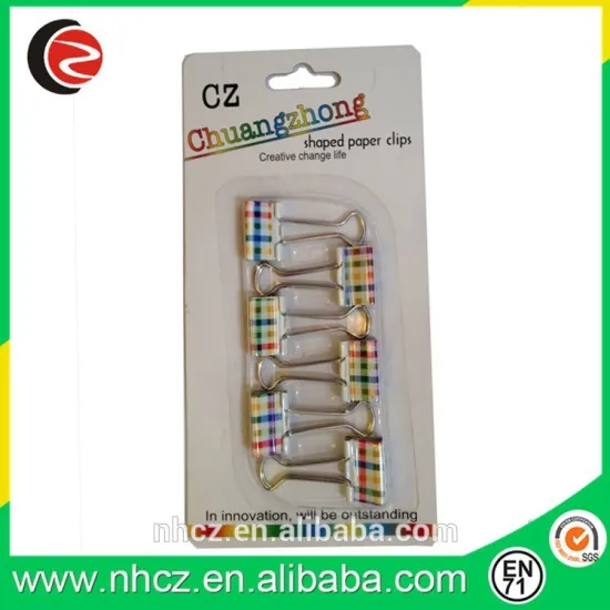 Jumbo Grid Printed Binder Clips School Clips