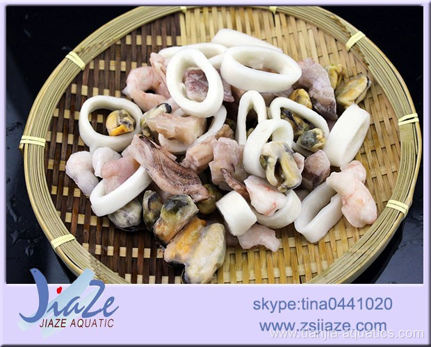 seafood mix squid ring mussel meat