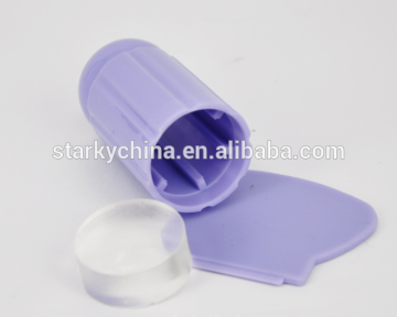 newest stamping silicone transparent clear jelly nail art stamp & nail scraper