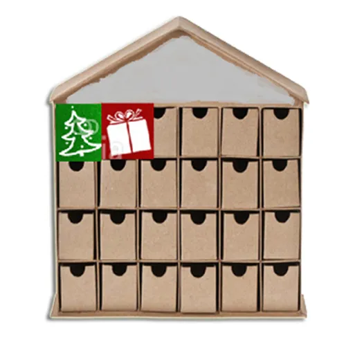 House Shape Cardboard Advent Small Drawer Box
