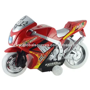 Electric Motorcycle Toy with Light, Available in Red/Blue/Yellow Color
