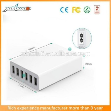 Hot Sale 10A 6- port USB Desktop Charger With CE/FCC/Rohs Certification