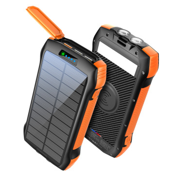 ธนาคารไฟฟ้า 20000mAh พร้อมเครื่องชาร์จแสงอาทิตย์ไฟ LED และการออกแบบแบบพกพา