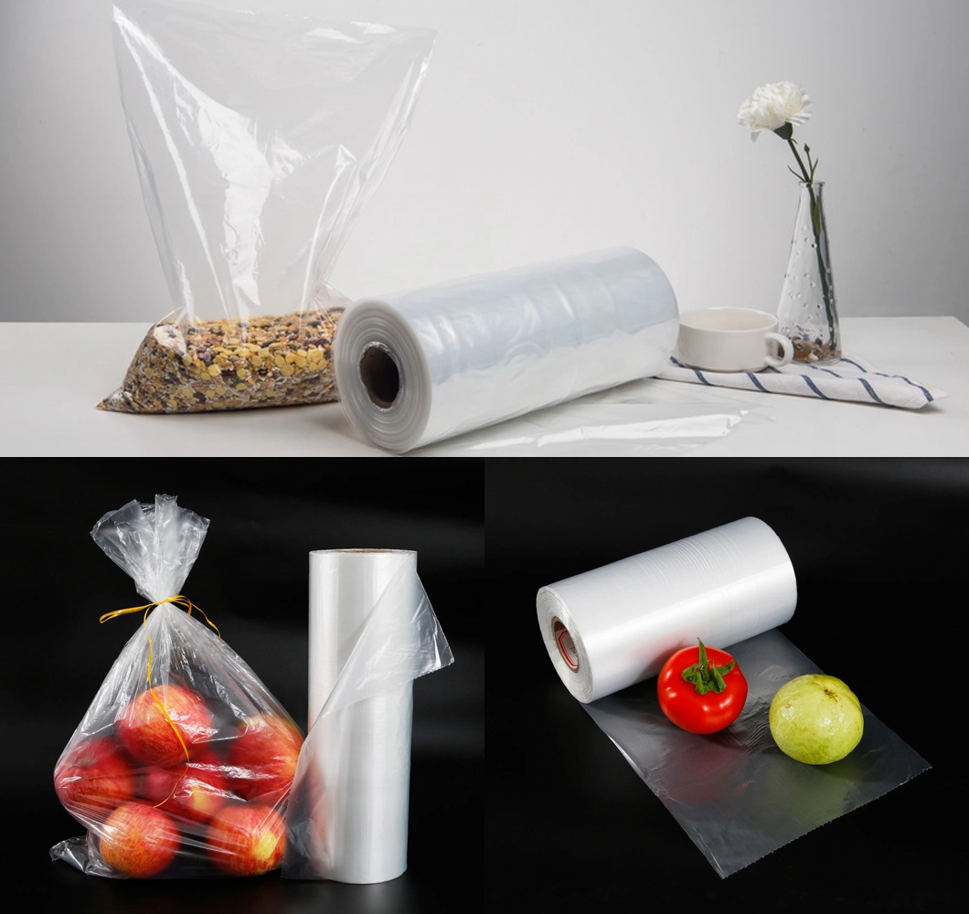 Custom HDPE Transparent Plastic Roll Pack Food Bag/Vegetable & Fruit Bag Plastic Bag Food Packaging Bag Hiraguchi Bag