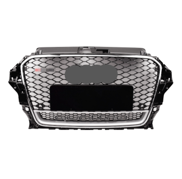 Amélioration de la calandre du pare-chocs pour 2014-2016 Audi A3 8V - Grille de radiateur de style Audi RS3 HoneyComb avec Quattro