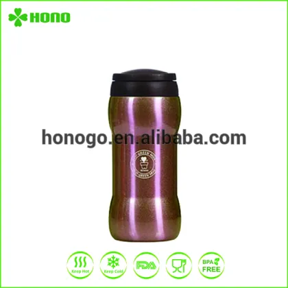 Vacuum insulated stainless steel dumbbell water bottle