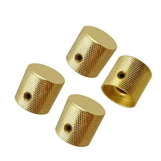 Custom precision machined knurled audio control knob, OEM brass control knobs