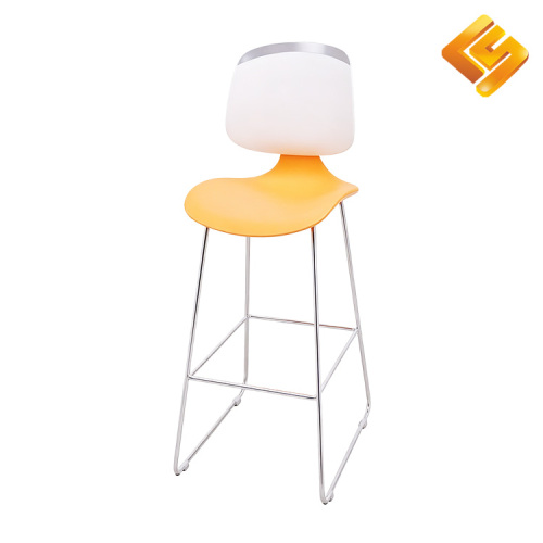 Двухцветный барный стул с прочной стальной основой