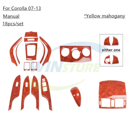 Auto Accessories: Walnut Sticker Panel Overlay for Toyota Corolla Dashboard (2007-2013)