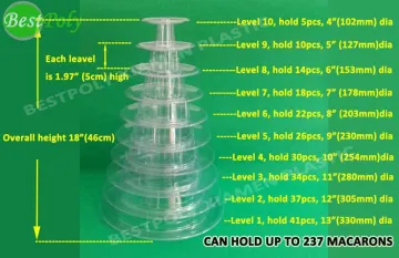 2017 discount Christmas macaron tower, macaron pyramid display stand