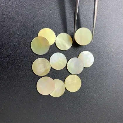 Wholesale Natural Yellow Shell Round Shell Pieces