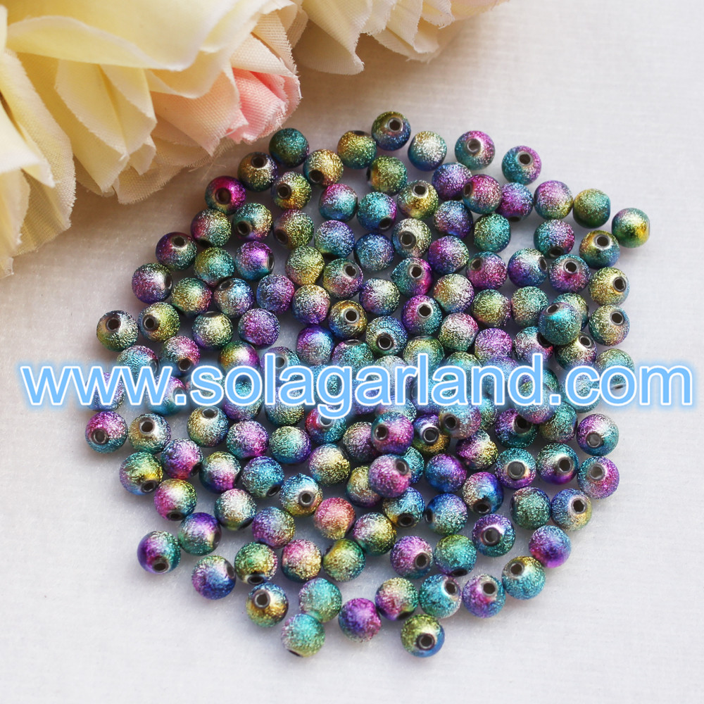 Stardust acrylic textured round beads