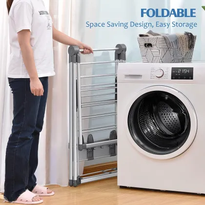 Adjustable Aluminium Foldable Multifunction Dry Rack: Shoes Rack & Clothes Hanger