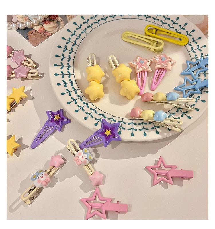 Colorful Five Pointed Star Hairpin