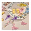 Colorful five pointed star hairpin