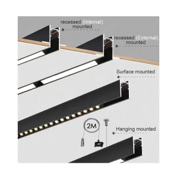 Choosable Surface Mount Magnetic Track Light - DC48V LED Linear Suspension